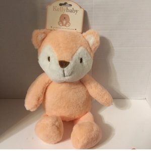 Kellytoy FOX Rattle Crinkle Ears 12" Plush Peach Orange Stuffed Animal Baby Toy